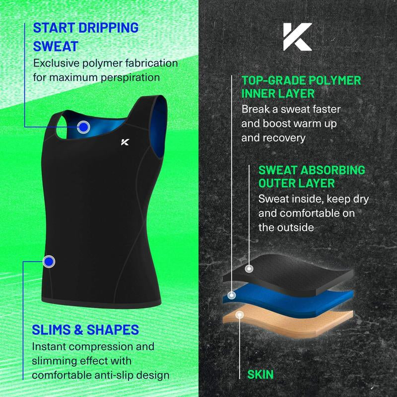 Kewlioo Men'S Heat-Trapping Sweat Vest for Gym, Fitness, Exercise