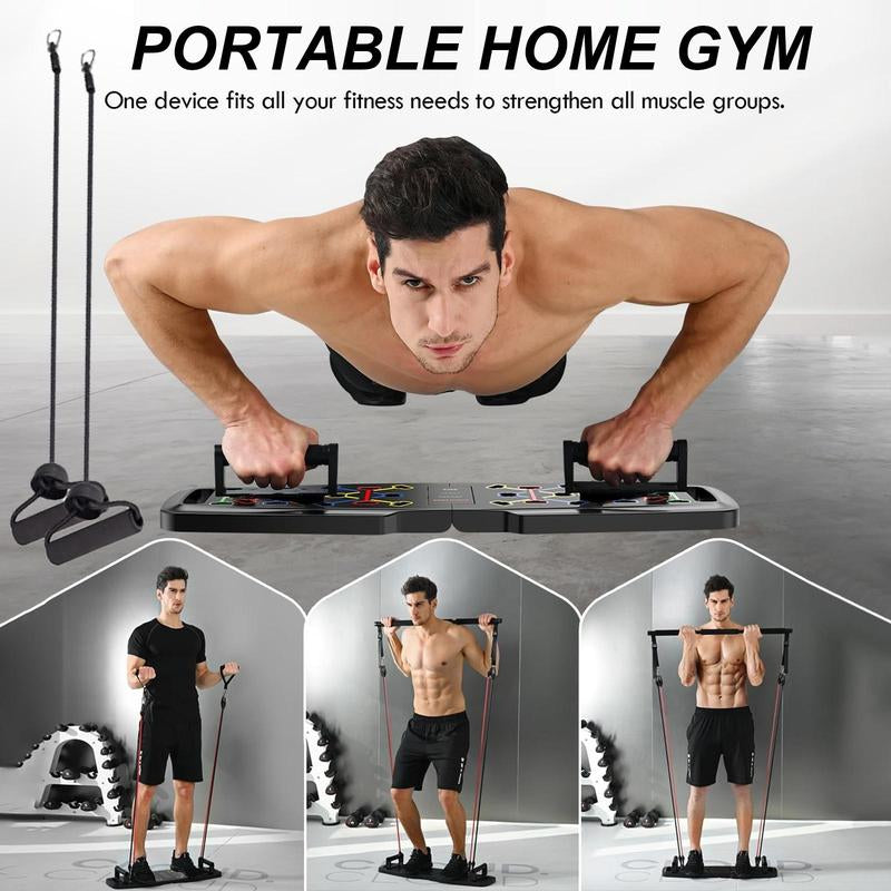 【Upgraded Version】Push-Up Board, 1 Set Push-Up Training Board, Home Push-Up Training Board, Pull Bar, Chest Muscle, Abdominal Muscle Training Equipment for Men & Women, Push Board, Fitness Enthusiasts, Upper Body Strength, Portable Design