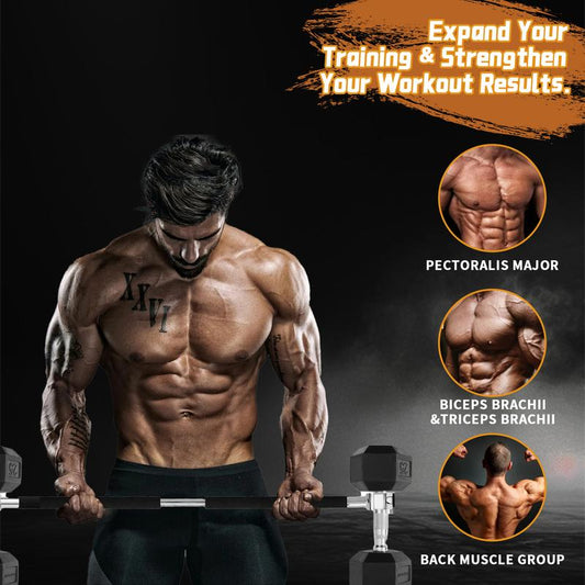 Marchmars Dumbbell Converter -Convert Dumbbells to Barbell Set for Home Fitness - Adiustable &Up to 200 Lb Capacity Weight Barbell for Weight Lifting Taking Pictures after Training Will Look Better Gym Equipment